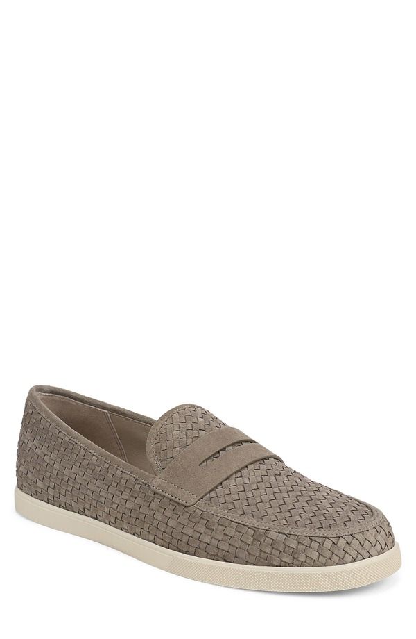 ヴィンス メンズ シューズ スリッポン・ローファー スエード Vince Santino Woven Suede Penny Loafer Flint