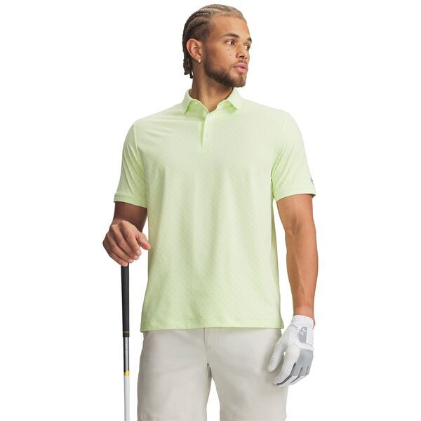 アンダーアーマー メンズ トップス ポロシャツ プリント Under Armour Mens UArmourDry Print Rib Golf Polo Fade GreenLumos LimeCl