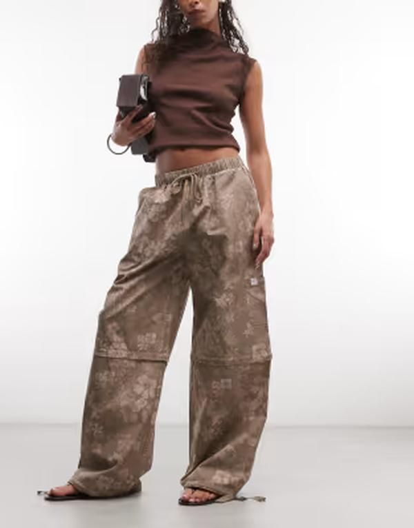 デイジーストリート レディース ボトムス カジュアルパンツ ローライズ フラワー柄 フラワー Daisy Street 2 in 1 low rise hibiscus floral pants wi