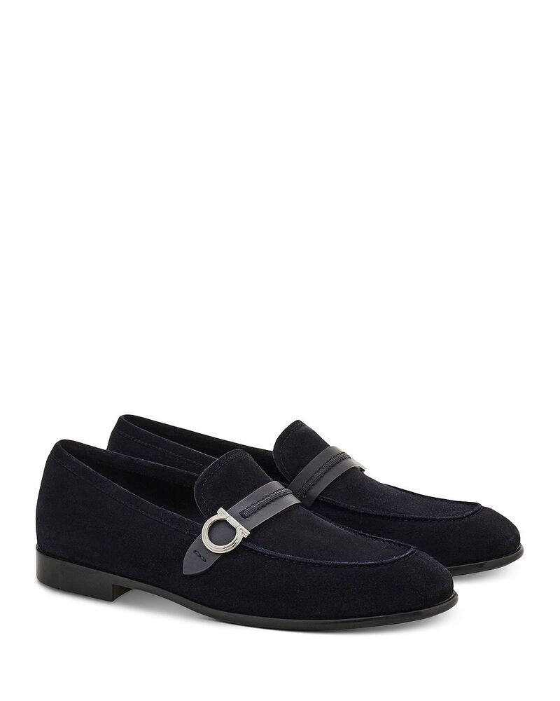 フェラガモ メンズ シューズ スリッポン・ローファー FERRAGAMO Mens Gancini Moccasin Loafers Navy ネイビー