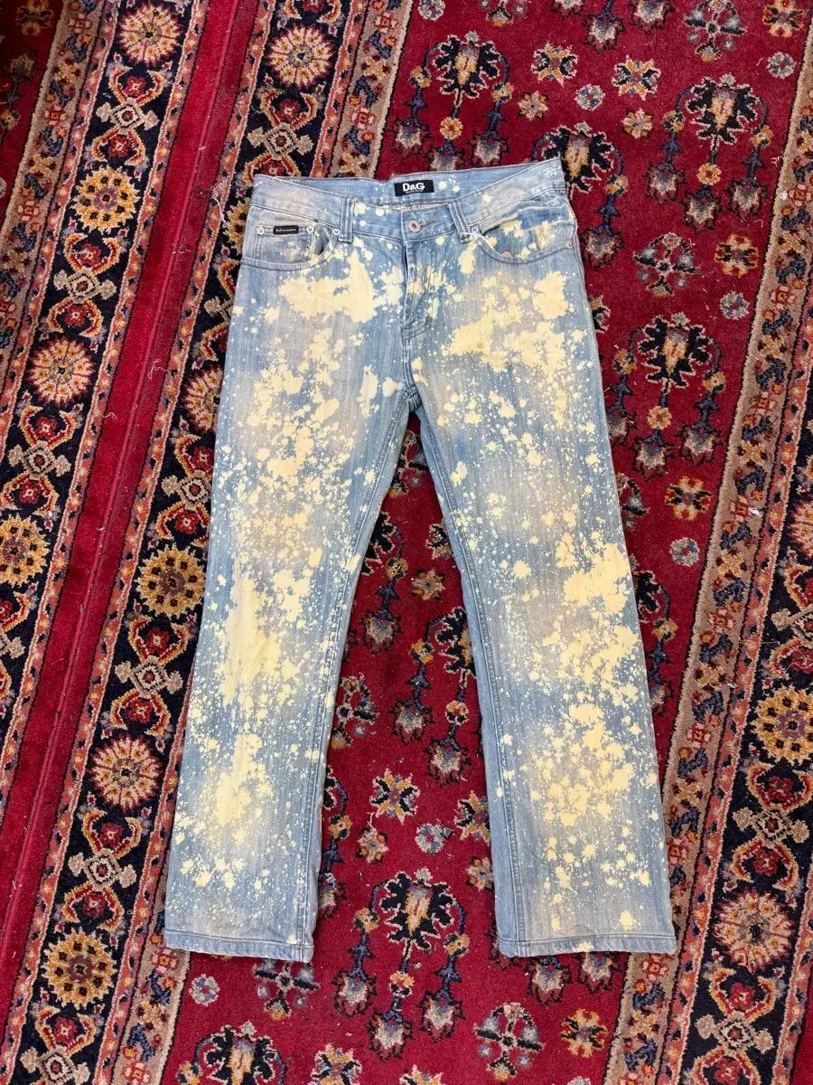 Dolce&Gabbana ドルチェ＆ガッバーナ ブリーチ（ブリーチ） スプラッター ウォッシュ デニム パンツ 32in