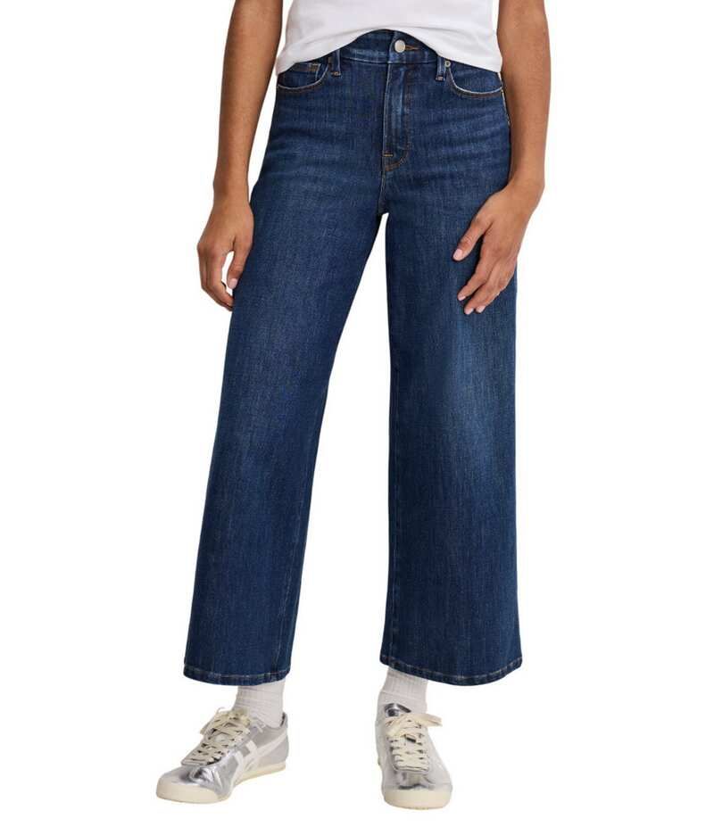 グッドアメリカン レディース ボトムス デニムパンツ クロップド ジーンズ Good American Softech Good Waist High Rise Palazzo Cropped Jea