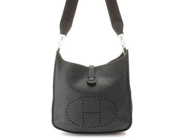 HERMES エルメス エヴリン2 GM ショルダーバッグ トリヨンクレマンス ブラック/SV □K刻印 ユニセックス【中古】472