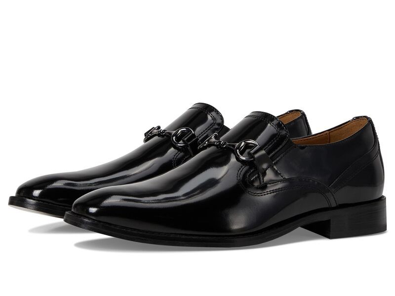 ジョンストンアンドマーフィー メンズ シューズ スリッポン・ローファー Johnston Murphy Richland Plain Toe Bit Loafers Black BrushOff Le