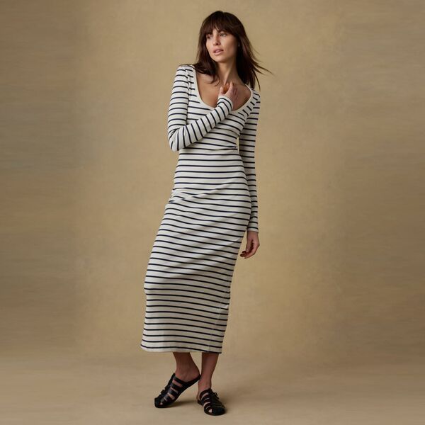 ファレティ レディース ボトムス カジュアルパンツ マキシワンピース マキシ Faherty Womensurfside Rib Maxi Dressalt Air Stripe ストライプ