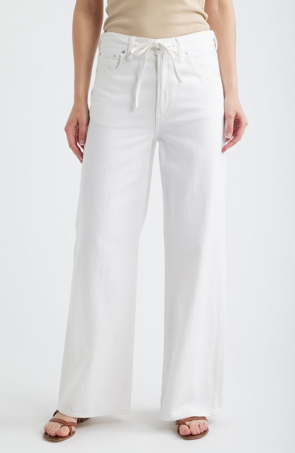 メイドウェル レディース ボトムス デニムパンツ ワイドレッグ ジーンズ Madewell The Ultimate Wide Leg Jeans in Tile White ホワイト