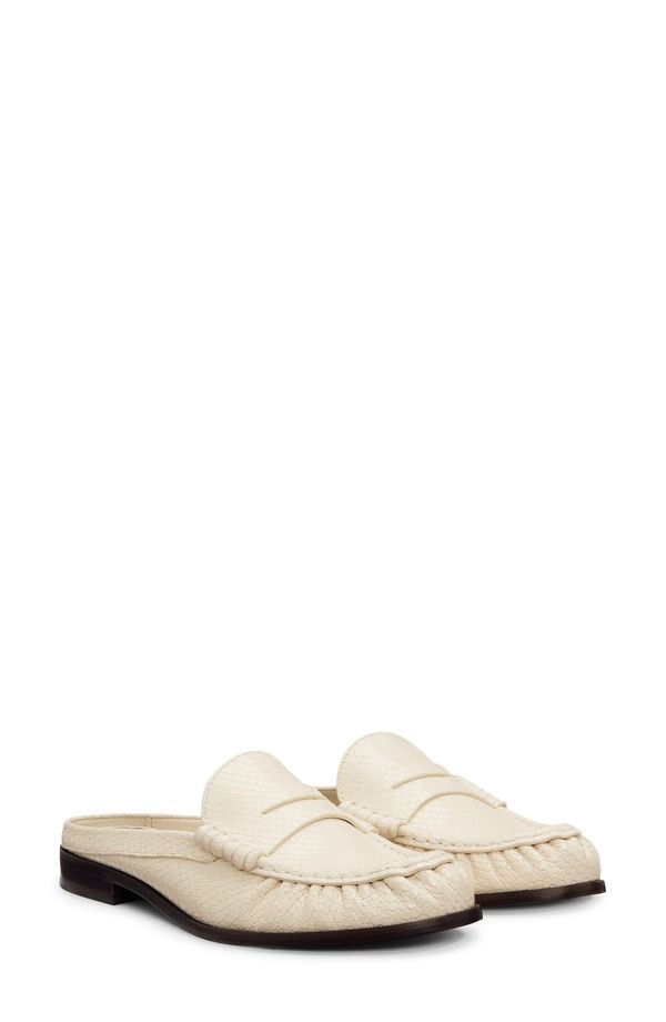 リフォーメーション レディース シューズ スリッポン・ローファー Reformation Francine Loafer Mule Almond Watersnake