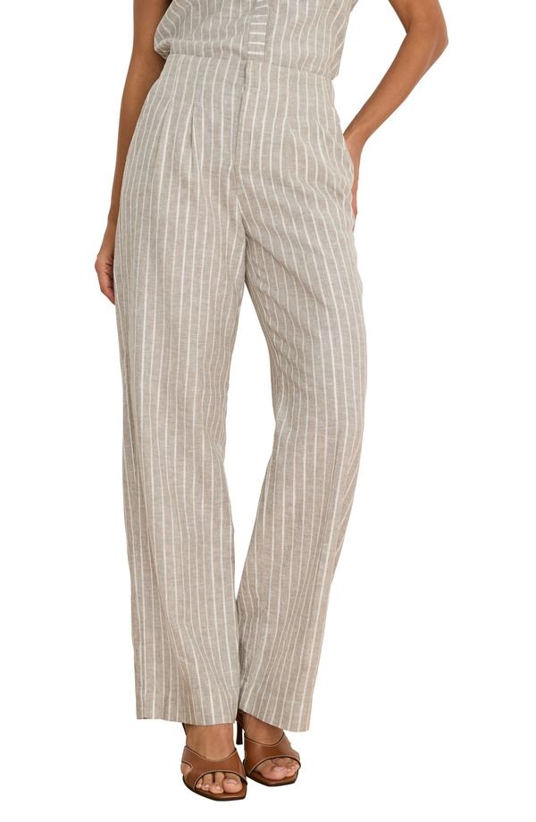 ニックプラスゾーイ レディース ボトムス レギンス ワイドレッグ パンツ リネン NICZOE Highland Linen Blend Wide Leg Pants Neutral Multi マル