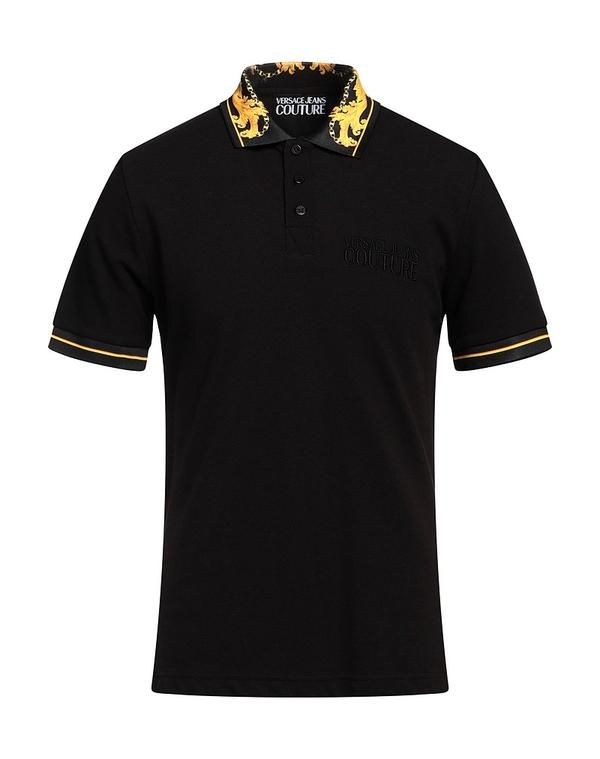 ヴェルサーチ メンズ トップス ポロシャツ VERSACE JEANS COUTURE Black ブラック