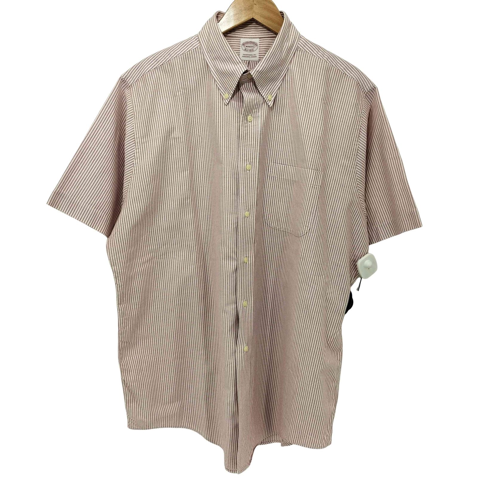ブルックスブラザーズ BROOKS BROTHERS MAKERS キャンディストライプ ボタンダウン S/S シャツ メンズ 表記無