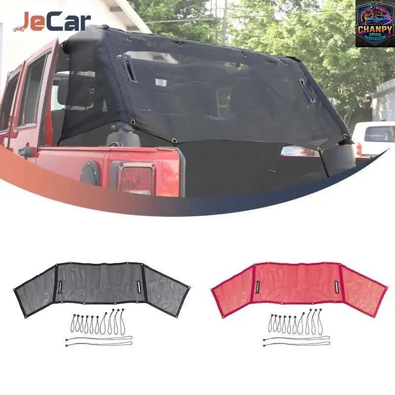 ジープ ラングラー JK 2007-2017 4ドア トップ フロントガラス UV保護 サンルーフ用サンカバー