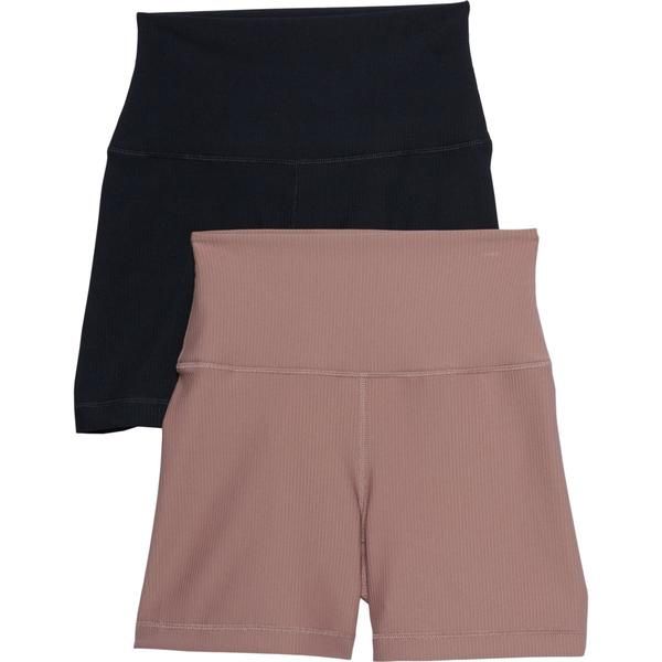 90ディグリー レディース ボトムス ハーフパンツ・ショーツ リブ ショートパンツ 90 Degree by Reflex Ribbed Bike Shorts 2Pack AntlerBlack ブ
