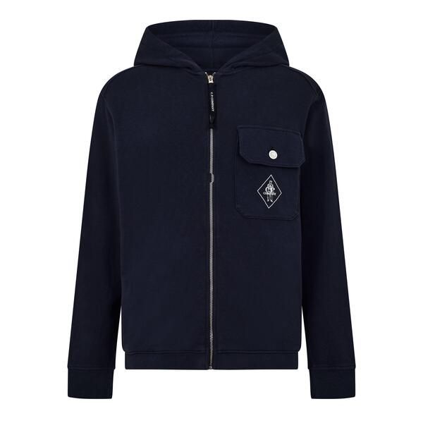 シーピーカンパニー メンズ アウター パーカー・スウェット フリース CP Company Mens Full Zip Fleece Mid Navy 889 ネイビー
