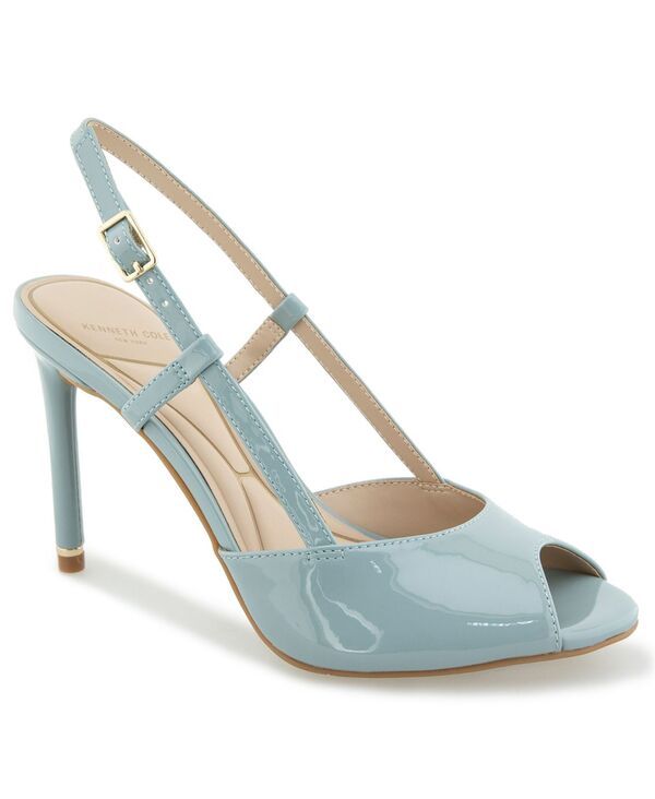 ケネスコール レディース シューズ サンダル Kenneth Cole New York Womens Londyn Peep Toe Slingback Pumps Ice Blue Patent