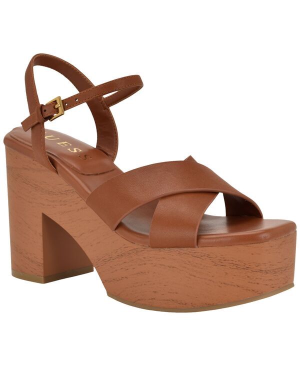 ゲス レディース シューズ サンダル プラットフォーム ヒール GUESS Womens Qeelin CrissCross High Block Heel Platform Sandals Dark