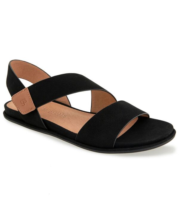 ジェントルソウルズ レディース シューズ サンダル Gentle Souls Womens Lottie Round Toe Flat Sandals Black Nubuck ブラック