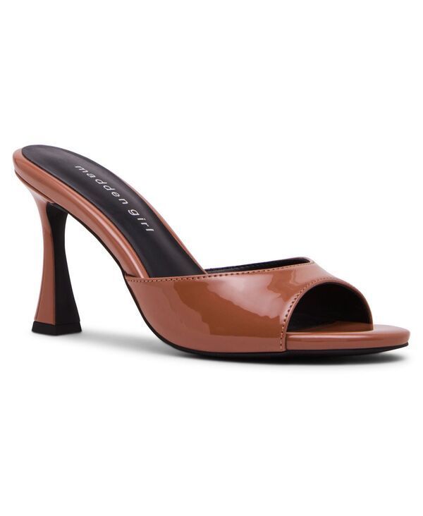 マッデンガール レディース シューズ スリッポン・ローファー サンダル ヒール Madden Girl Womens Gibson HighHeel SlipOn Sandals Caramel Pa