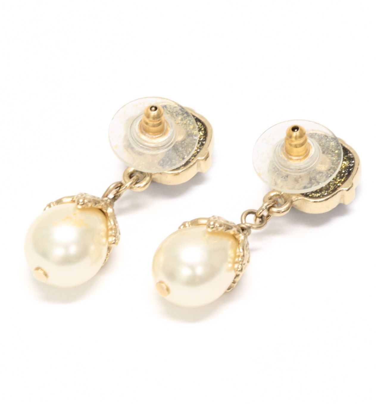 美品 シャネル CHANEL ココマーク スイングパール ピアス ゴールド 08A 