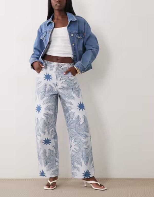 ネバーフリードレスド レディース ボトムス カジュアルパンツ プリント デニム Never Fully Dressed Ellie denim twill pantsoleil print part