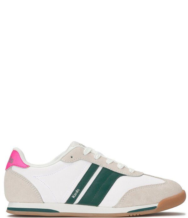 ケッズ レディース ボトムス カジュアルパンツ ナイロン スニーカー スエード Keds Womens Revival Nylon and Suede SneakersnowhiteGreenPink