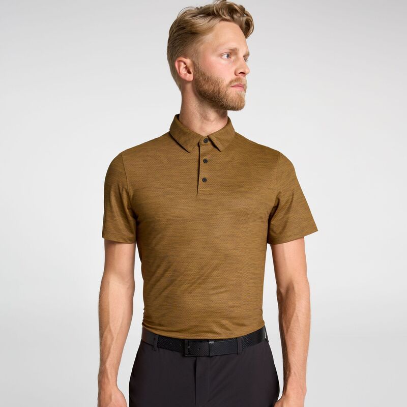 ヴァースト メンズ トップス ポロシャツ VRST Mens Golf Pivot Heather Polo Brown Spice ブラウン