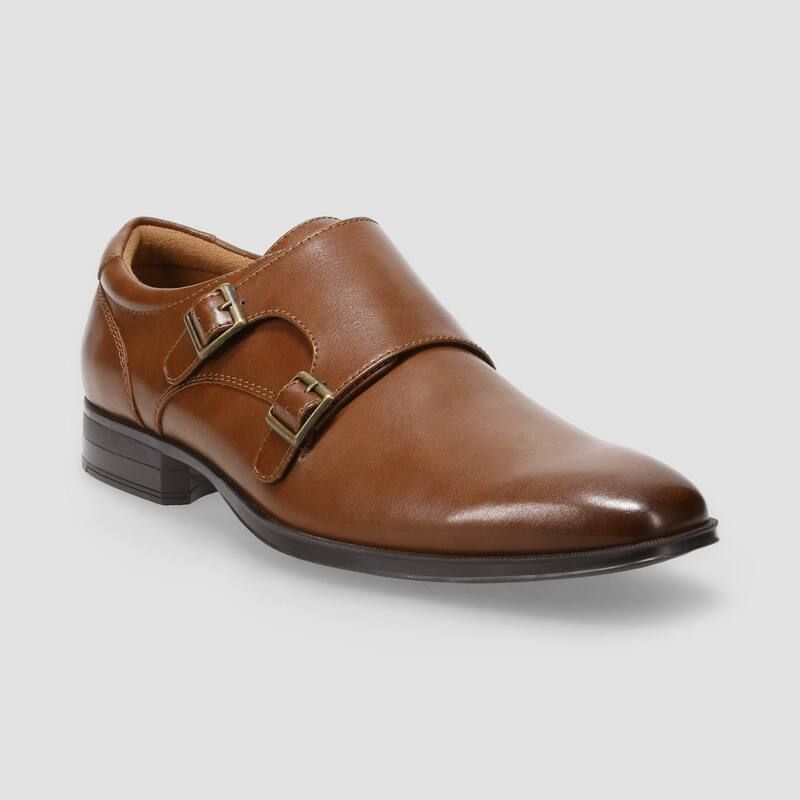 アプトナイン レディース シューズ オックスフォード モンク Apt 9 Memory Foam Double Monk Mens Dresshoes Cognac