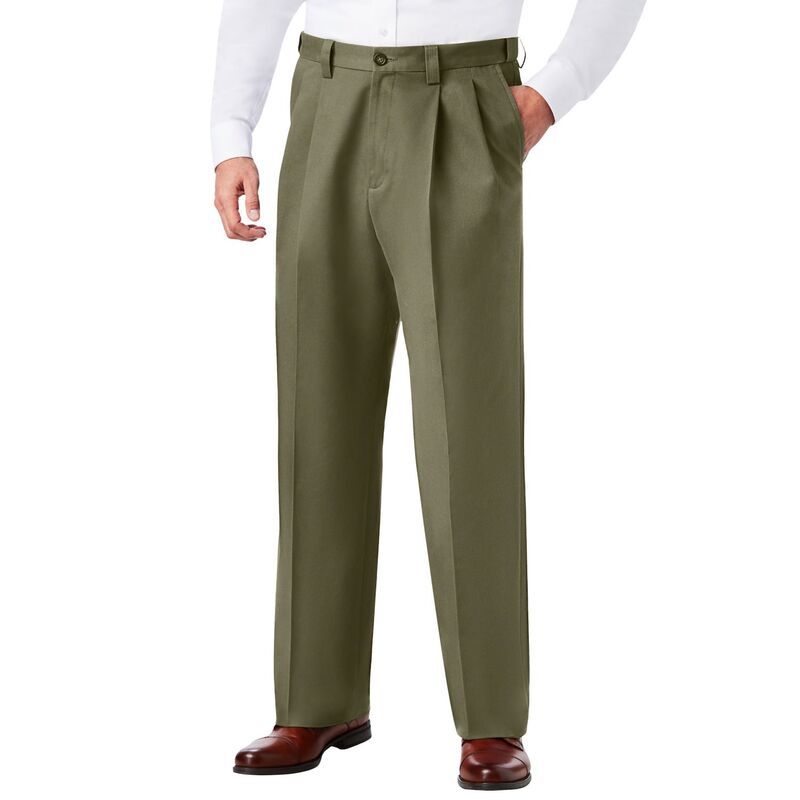 キングサイズ レディース ボトムス カジュアルパンツ リラックスフィット プリーツ トール KingSize Mens Big Tall Relaxed Fit WrinkleFreexpandabl