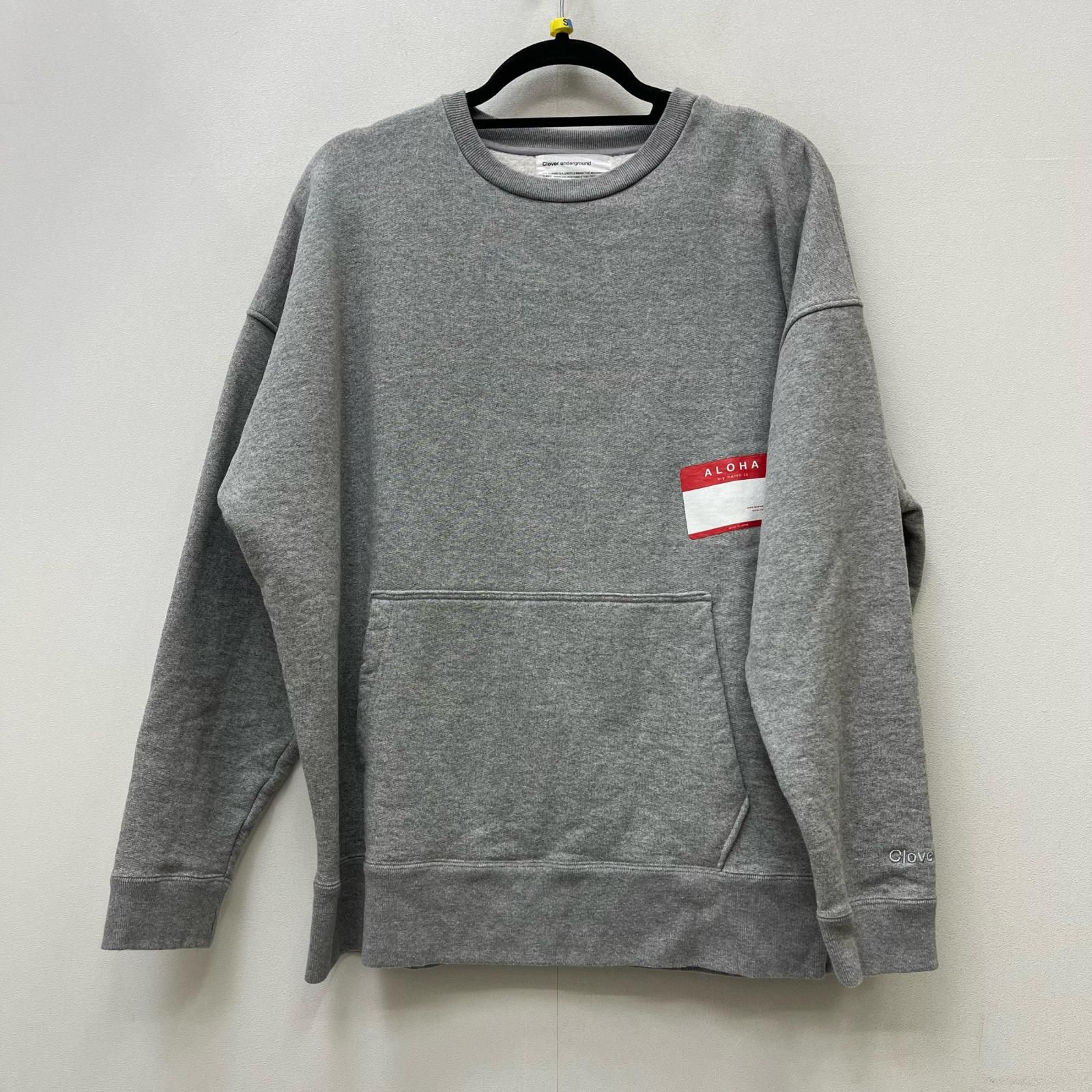 【加古川店】 中古 CLOVERU | クローバル スウェット Wide Crew Sweat NAME CARD CLFW-2402 グレー サイズ：M 【104】