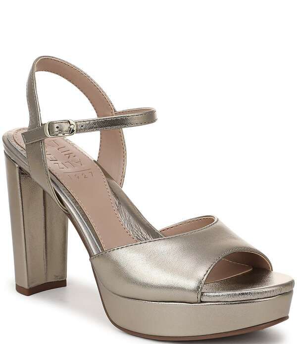 ナチュライザー レディース シューズ サンダル プラットフォーム トール アンクル レザー ヒール Naturalizer Marigold Metallic Leather Ankle Strapl