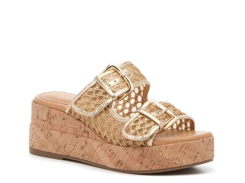 クラウンヴィンテージ レディース シューズ サンダル Crown VintageDesten Wedge Sandal Gold MetallicBeige ベージュ
