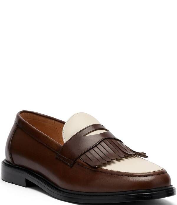 マークノーラン メンズ シューズ スリッポン・ローファー カラーブロック レザー Marc Nolan Mens Clint Colorblock Calf Leather Kiltie Penny