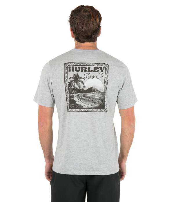 ハーレー メンズ トップス シャツ キャップ ケープ Hurley Island Scape Short Sleeve Tee Dark Grey Heather グレー
