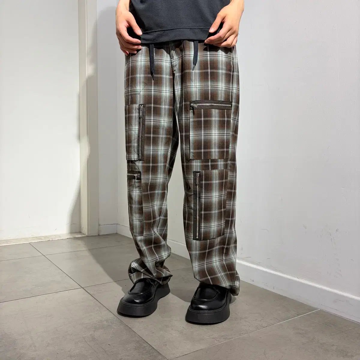 GU x undercover ポケット CHECK カーゴ パンツ ズボン
