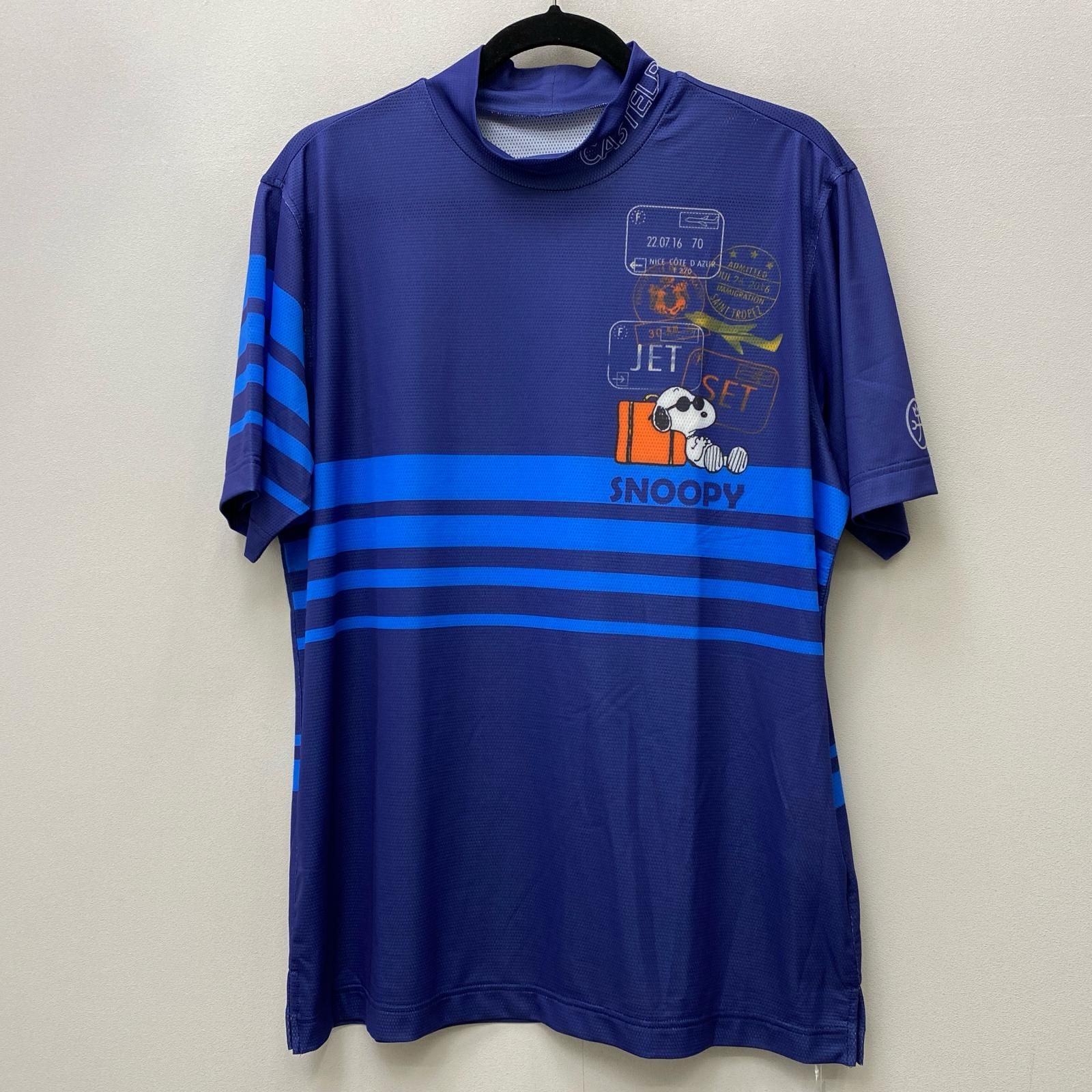 【加古川店】 中古 CASTEL BAJAC | カステルバジャック 半袖Ｔシャツ トラベル柄昇華転写モックネック半袖Tシャツ 7235172102 ブルー サイズ：48 【101】