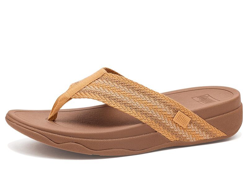 フィットフロップ レディース シューズ ヒール サンダル Fitflop Surfa StripeWebbing ToePost Sandals TurmericClassi ストライプ