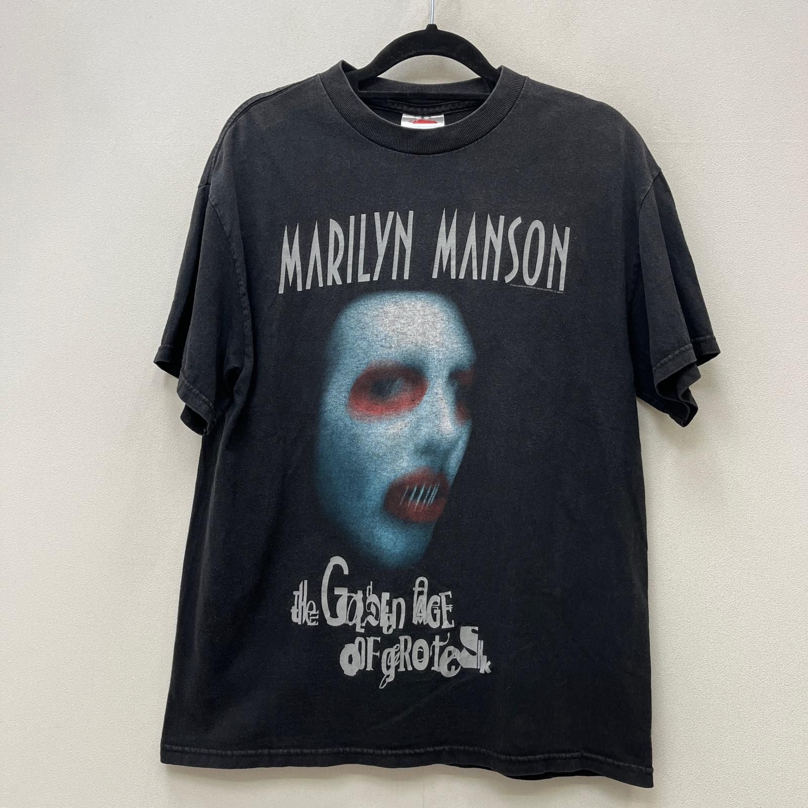 【加古川店】 中古 半袖Ｔシャツ marilyn manson:the golden age of grotesk ブラック サイズ：M 【101】