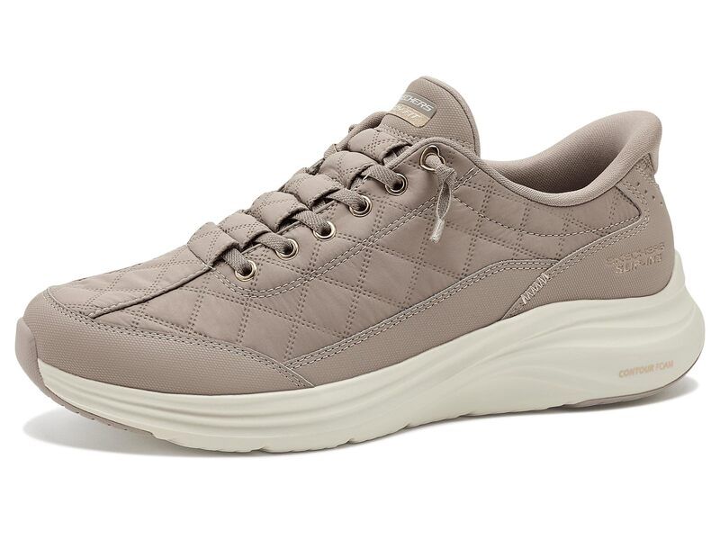 スケッチャーズ レディース シューズ スニーカー Skechers Contour Foam Cozy Fit Golden Hour HandsFree SlipIns Taupe トープ