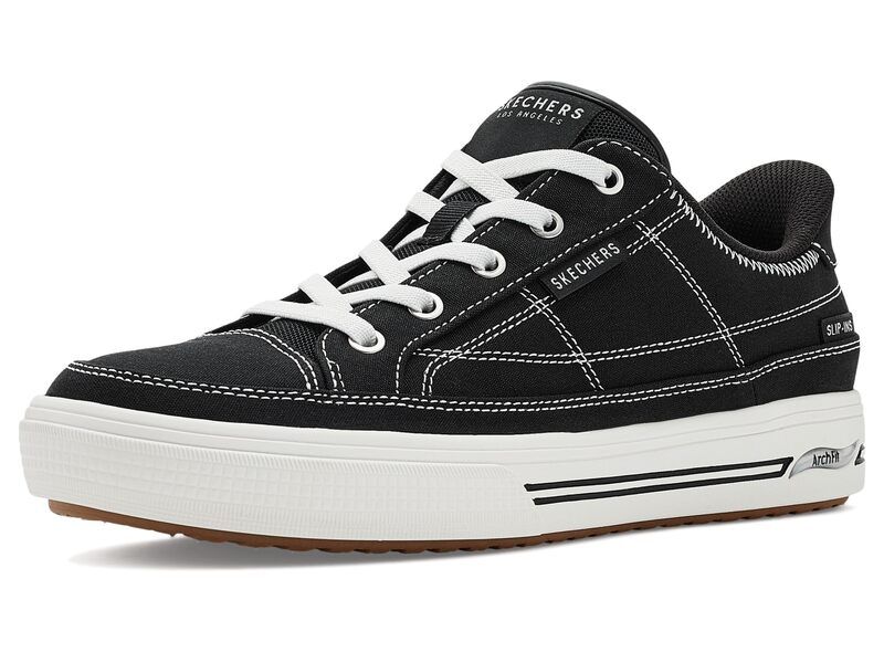 スケッチャーズ レディース シューズ スニーカー Skechers Arch Fit ArcadeSee Ya There HandsFree SlipIns BlackWhite ホワイト