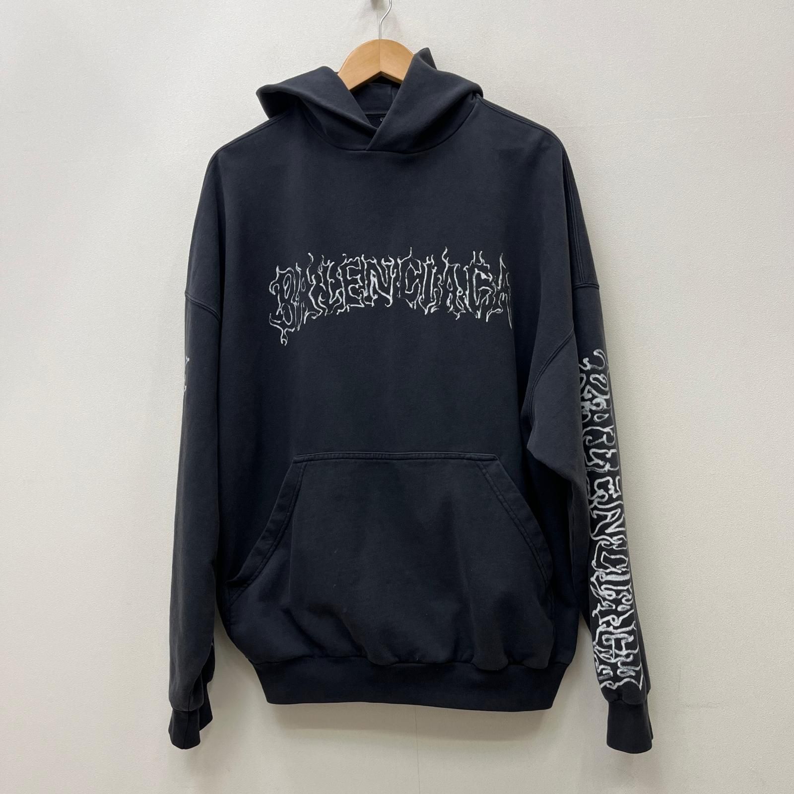 【加古川店】 中古 BALENCIAGA | バレンシアガ パーカー DIY Metal Outline Hoodie 739024 国内正規品 グレー サイズ：2 【108】
