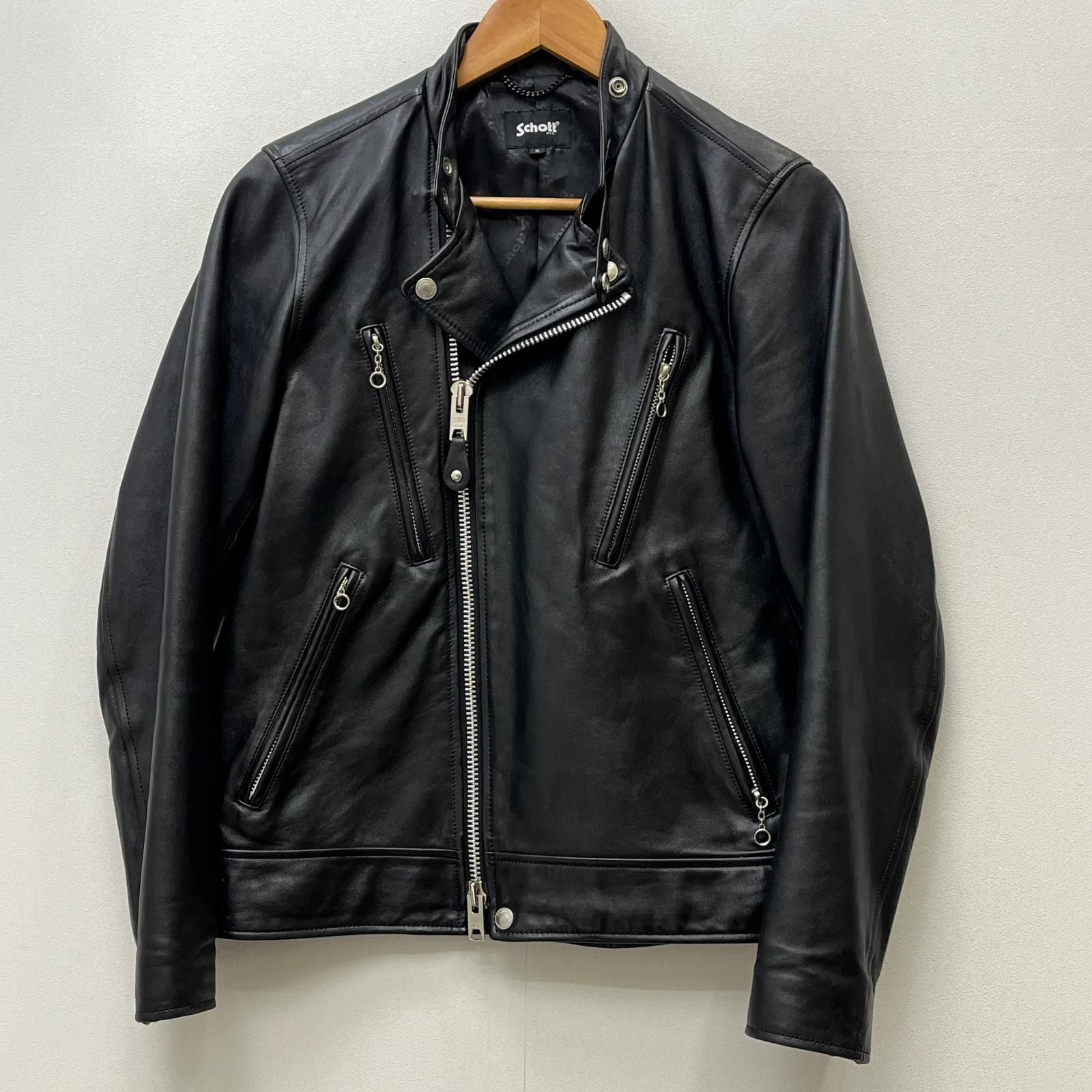 【加古川店】 中古 schott | ショット レザー DOUBLE BREAST RIDERS 782-3950077 ブラック サイズ：S 【93】