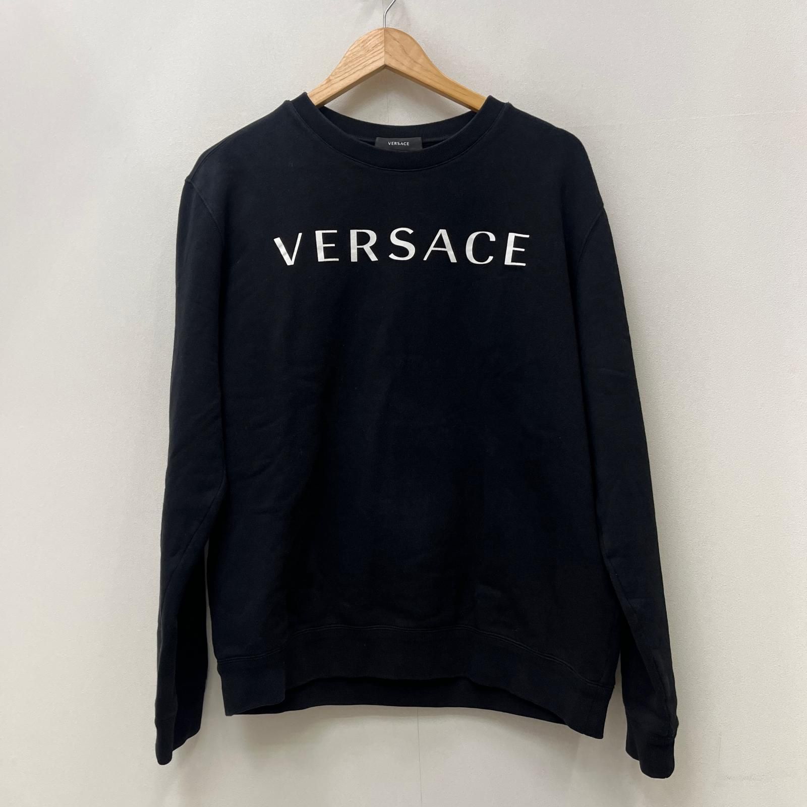 【加古川店】 中古 VERSACE | ヴェルサーチ スウェット ロゴスウェットシャツ　国内正規品 1008283 1A05926 ブラック サイズ：XL 【108】