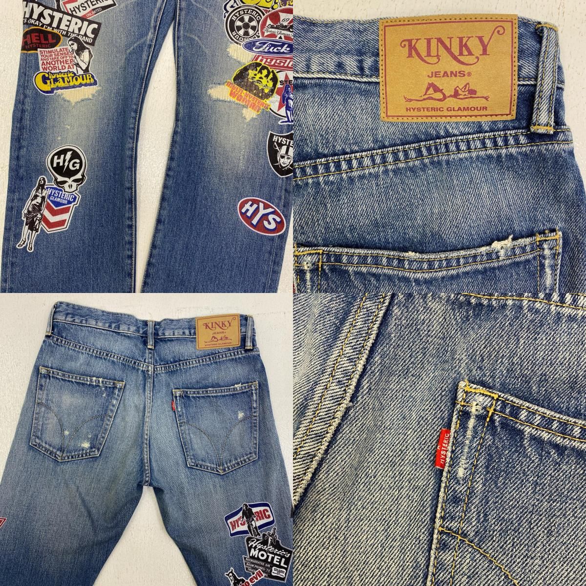 【加古川店】 中古 HYSTERIC GLAMOUR | ヒステリックグラマー デニムパンツ ステッカープリント 02211AP15 インディゴ サイズ：29 【107】 加古川店】 中古 HYSTERIC GLAMOUR | ヒステリックグラマー デニム