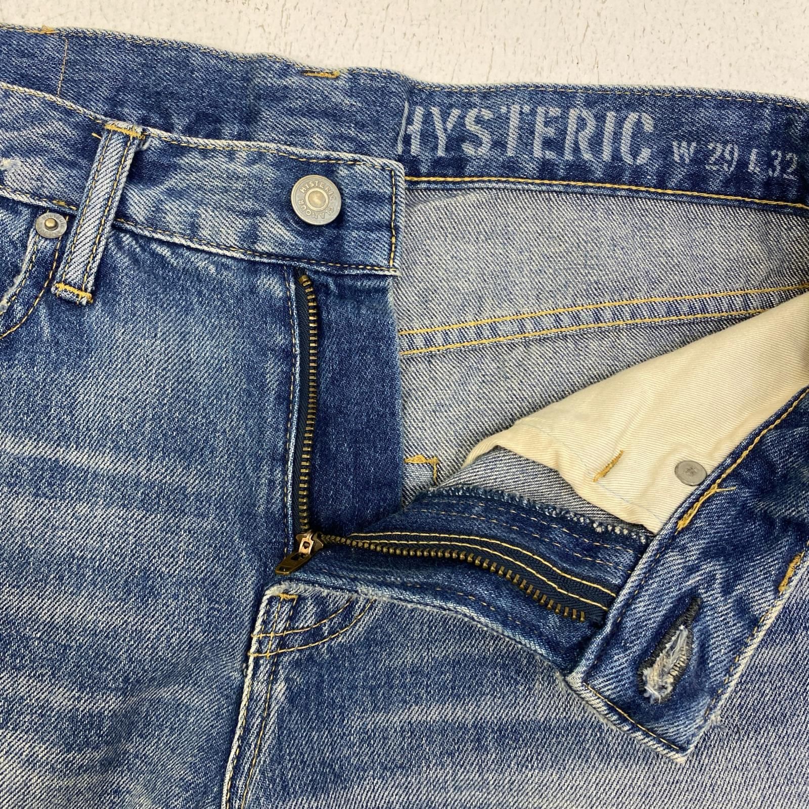 【加古川店】 中古 HYSTERIC GLAMOUR | ヒステリックグラマー デニムパンツ ステッカープリント 02211AP15 インディゴ サイズ：29 【107】 加古川店】 中古 HYSTERIC GLAMOUR | ヒステリックグラマー デニム