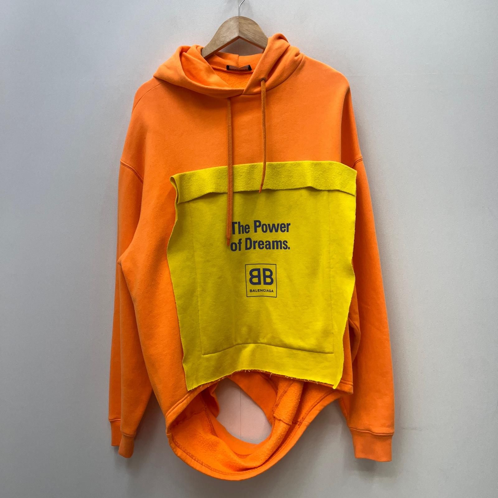 【加古川店】 中古 BALENCIAGA | バレンシアガ パーカー THE POWER OF DREAMS. 国内正規品 508103 オレンジ サイズ：XS 【108】