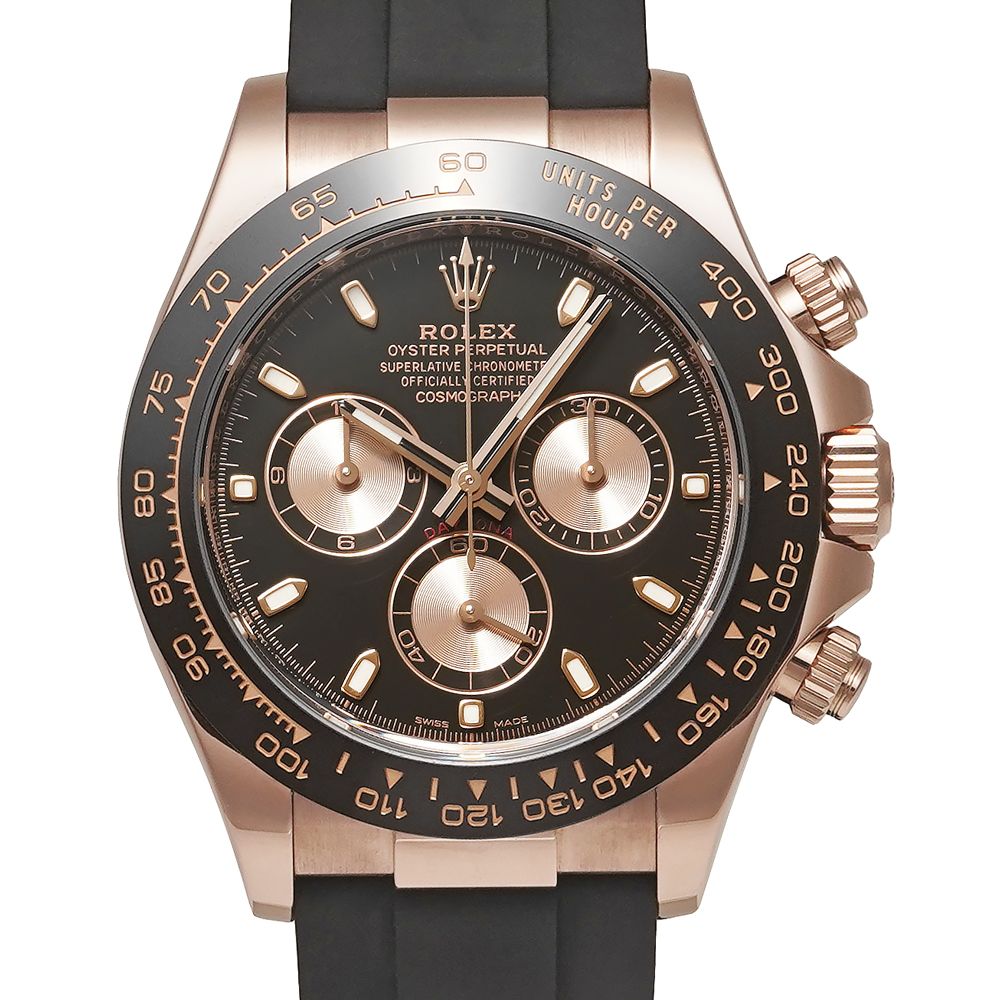 保証書付き ROLEX デイトナ ブラック×ピンク オイスターフレックス Ref.116515LN 中古品 メンズ 腕時計