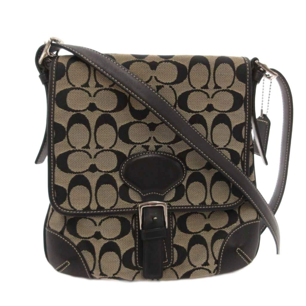 コーチ COACH ショルダーバッグ 斜め掛け クロスボディ シグネチャー キャンバス レザー 黒 ブラック 6079 /FF ■GY18