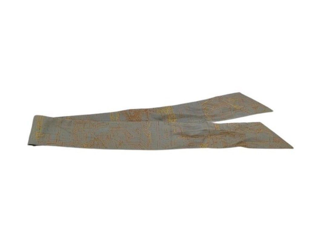 HERMES エルメス リボンスカーフ ツイリー マルチカラー系 シルク100％ レディース L AIR DE GINZA 2006 美品