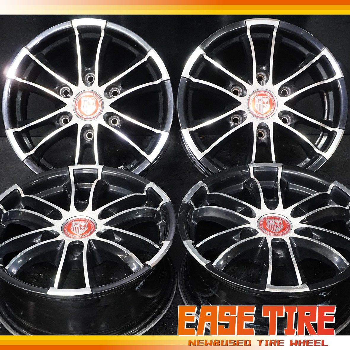 中古ホイール レアマイスター PREMIX SHANKS 15インチ 6J +33 PCD139.7 4本 ハイエース レジアスエース等