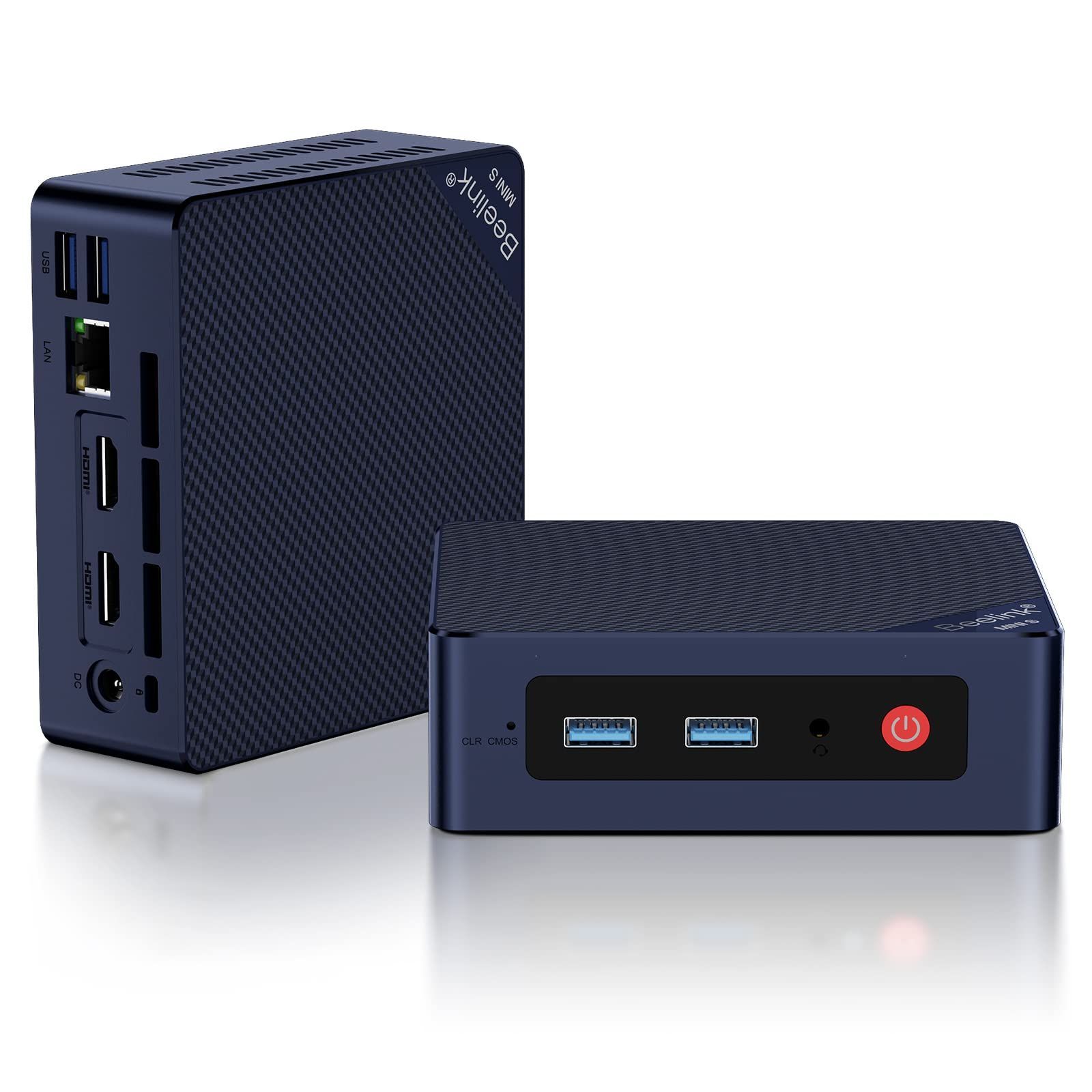 【特価商品】MINI-S12 ミニPC、第12世代プロセッサーN95 （1.7-3.4GHzまで）、8GB DDR4 RAM 256GB SSD Beelink デスクトップパソコン、WiFi 5、Bluetooth 4.2、デュアルHDMI、4K@60Hz、