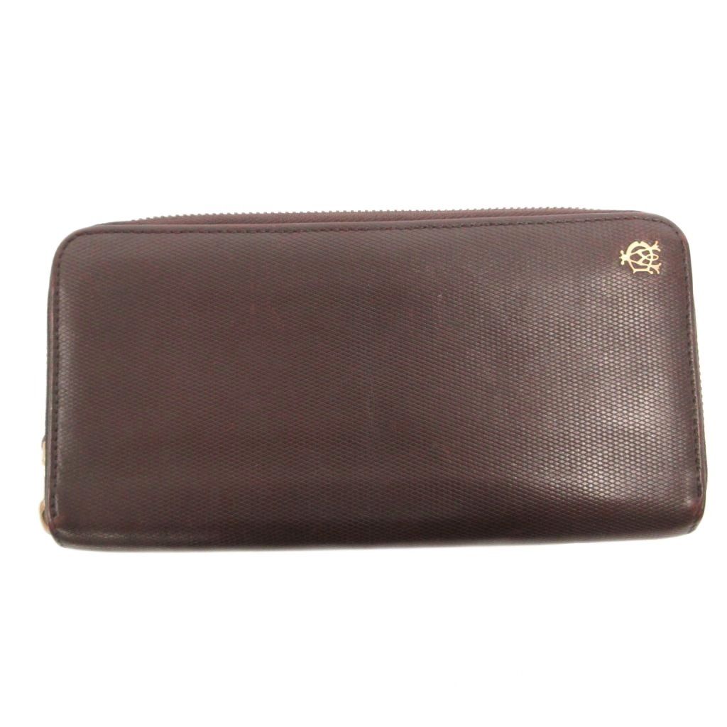 ダンヒル dunhill 長財布 ウォレット 小銭入れあり ロゴ レザー 茶 ブラウン /FF ■GY18